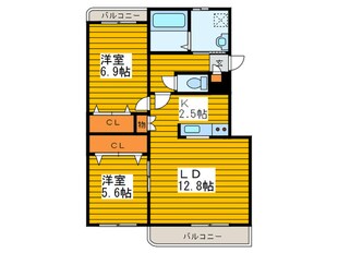 エムズＡ棟の物件間取画像